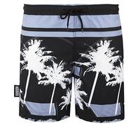 GUGGEN Mountain Badehose für Herren Schnelltrocknende Badeshorts Beachshorts Boardshorts Schwimmhose Männer Farbe Schwarz L