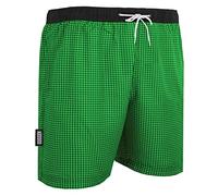 GUGGEN Mountain Badehose für Herren Schnelltrocknende Badeshorts Style-6 mit Kordelzug Beachshorts Boardshorts Schwimmhose Männer kariert Farbe Gruen L