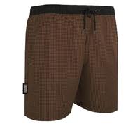 GUGGEN Mountain Badehose für Herren Schnelltrocknende Badeshorts Style-6 mit Kordelzug Beachshorts Boardshorts Schwimmhose Männer kariert Farbe Braun 4XL