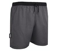 GUGGEN Mountain Badehose für Herren Schnelltrocknende Badeshorts Style-6 mit Kordelzug Beachshorts Boardshorts Schwimmhose Männer kariert Farbe Grau XXL