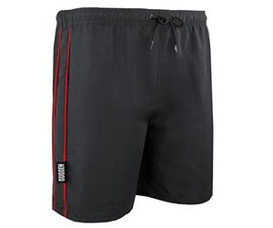 GUGGEN Mountain Badehose für Herren wechselt Muster bei Nässe Badeshorts 1801 Beachshorts Boardshorts Männer mit Muster Schwarz Rot 4XL