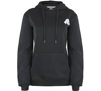 GUGGEN Mountain Damen Kapuzenpullover mit Fleece Hoodie Hooded Logo Sweater Sweatjacke Warmer Pullover Streetwear Langarm Kapuze Outdoor Sport Schwarz XL
