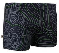 GUGGEN Mountain Herren Badehose Schwimmhose Männer kurz eng anliegend Badeshorts gestreift Print, Grün, L