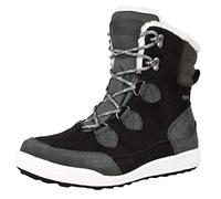 GUGGEN Mountain HPC57 Damen Fellstiefel gefüttert mit echter Lammwolle und Synthetik Winterstiefel Winterschuhe Echtleder Leder Stiefel wasserdicht mit Membran Schwarz-Grau, EU 39