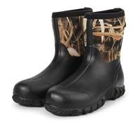 GUGULUZA Mid Calf Gummistiefel für Herren, wasserdicht, isoliert, Regenstiefel mit 7 mm Neopren, leichte 25,4 cm Schlammarbeitsstiefel für Angeln, Jagd, Landwirtschaft, Gartenarbeit, Camo, 43 EU