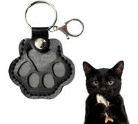 Guhupoy Personalisierbarer Schlüsselanhänger mit Hundepfoten-Anhänger für Katzen und Hunde, kompakte Haaraufbewahrung, Schwarz , Einheitsgröße