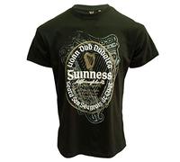 Guinness Flaschengrün T-Shirt mit Logo und Harp Design | Lässiges Stilvolles Baumwoll Tee Shirt Top für Herren (XXL)