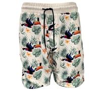 Guinness hawaiianische Badeshorts, Tukan, Weiß, weiß, M