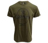 Guinness Herren T-Shirt. Khakigrün mit Foreign-Extra-Logo (XL)