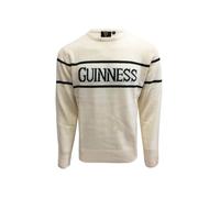 Offizieller Guinness Herren Strickpullover mit grünem Guinness Text, Cremefarben Gr. Large, cremefarben