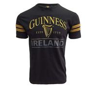Guinness Schwarz Deep Tan Tape T-Shirt mit Harfe und Irland Text Design | Lässiges stilvolles Baumwolle Tee Shirt Top für Herren (XXXL)