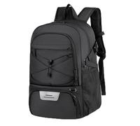 GUJOIN Sport-Basketball-Rucksack mit Schuhfach, 15,6 Zoll Laptop, reflektierender Streifen, Turnbeutel für Damen und Herren, 35 l, Schwarz , 35L