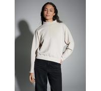 Opus Fashion Damen Sweatshirt Gulitta Loose, samtige Oberfläche Beige Gr. 42
