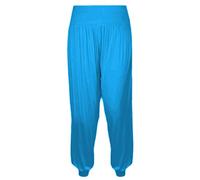 Gum & Berries Haremshose für Mädchen Alibaba locker lässig Baggy-Hose Sport Tanz elastisch Yoga-Leggings Kinder Neon ausgestelltes Kostüm Kinder Bequeme entspannte Hose mit hoher Türkis 13-14 Jahre
