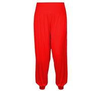 Gum & Berries Haremshose für Mädchen Alibaba locker lässig Baggy-Hose Sport Tanz elastisch Yoga-Leggings Kinder Neon ausgestelltes Kostüm Kinder Bequeme entspannte Hose mit hoher Rot 5-6 Jahre