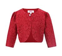 Gum & Berries Mädchen Langarm Blumenspitze Bolero Kinder Shrug vertuschen Blume Design Cardigan für besondere Anlässe Smart Look Oberteil Wein 11-12 Jahre