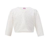 Gum & Berries Mädchen Langarm Blumenspitze Bolero Kinder Shrug vertuschen Blume Design Cardigan für besondere Anlässe Smart Look Oberteil Elfenbein 3-4 Jahre