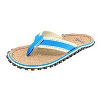 Gumbies Corker - Flip Flops aus Kork mit robuster Sohle aus wiederverwerteten Autoreifen, Fußriemen aus recycelter Baumwolle, ergonomisches Fußbett - Blue, 36