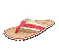 Gumbies Corker - Flip Flops aus Kork mit robuster Sohle aus wiederverwerteten Autoreifen, Fußriemen aus recycelter Baumwolle, ergonomisches Fußbett - Red, 36
