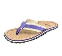 Gumbies Corker - Flip Flops aus Kork mit robuster Sohle aus wiederverwerteten Autoreifen, Fußriemen aus recycelter Baumwolle, ergonomisches Fußbett - Purple, 36