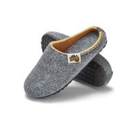 Gumbies Hausschuhe aus recycelten Materialien - rutschfeste & stabile Sohle, herausnehmbare Einlegesohle, wärmehaltend, für drinnen & draußen geeignet - Grey Curry, 38