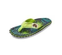 Gumbies Originals Blau - Flip Flops aus recycelten Materialien - robuste Sohle aus wiederverwerteten Autoreifen, weiches Fußbett aus Canvas-Baumwolle, bequemer Baumwoll-Zehensteg - Lime Hibiscus, 46