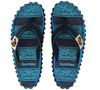 Gumbies Originals Blau - Flip Flops aus recycelten Materialien - robuste Sohle aus wiederverwerteten Autoreifen, weiches Fußbett aus Canvas-Baumwolle, bequemer Baumwoll-Zehensteg - Navy Waves, 41