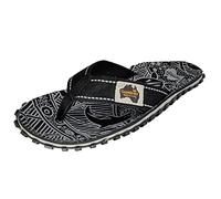 Gumbies Originals - Flip Flops aus recycelten Materialien - profilierte Sohle aus wiederverwerteten Autoreifen, Fußbett aus Canvas-Baumwolle, Baumwoll-Zehensteg - Black Nature, 36