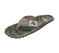 Gumbies Originals - Flip Flops aus recycelten Materialien - profilierte Sohle aus wiederverwerteten Autoreifen, Fußbett aus Canvas-Baumwolle, Baumwoll-Zehensteg - Camouflage, 38