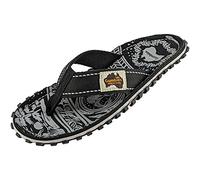 Gumbies Originals - Flip Flops aus recycelten Materialien - profilierte Sohle aus wiederverwerteten Autoreifen, Fußbett aus Canvas-Baumwolle, Baumwoll-Zehensteg - Midnight Black, 49