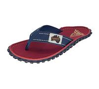 Gumbies Originals Kids - Flip Flops aus recycelten Materialien - profilierte Sohle aus wiederverwerteten Autoreifen, weiches Fußbett aus Canvas-Baumwolle, bequemer Baumwoll-Zehensteg - Coast, 29