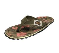 Gumbies Originals Kids - Flip Flops aus recycelten Materialien - profilierte Sohle aus wiederverwerteten Autoreifen, weiches Fußbett aus Canvas-Baumwolle, bequemer Baumwoll-Zehensteg - Jungle, 33