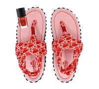 GUMBIES Set - Nachhaltige Zehensandalen mit veganem Nagellack Set Candy Rosa/Rot (Rot) 40