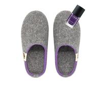 GUMBIES Set - Nachhaltige Hausschuhe mit Veganem Nagellack grau-lila 41