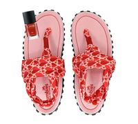 GUMBIES Set - Nachhaltige Zehensandalen mit veganem Nagellack Set Candy Rosa/Rot (Rot) 42