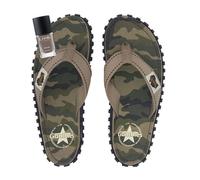 GUMBIES Set - Nachhaltiger Zehentrenner mit veganem Nagellack Set Camouflage Natur (Braun) 36