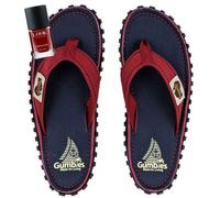 GUMBIES Set - Nachhaltiger Zehentrenner mit veganem Nagellack Set Navy/Red (Dunkelblau) 37