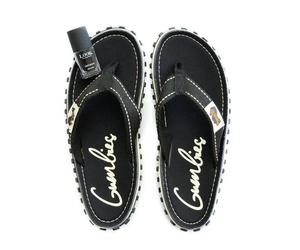 GUMBIES Set - Nachhaltiger Zehentrenner mit veganem Nagellack Set Schwarz (Schwarz) 36