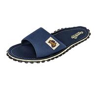 Gumbies Slides - Pantoletten aus recycelten Materialien - stabile Sohle aus wiederverwerteten Autoreifen, atmungsaktives Fußbett aus Canvas-Baumwolle - Navy, 36