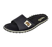 Gumbies Slides - Pantoletten aus recycelten Materialien - stabile Sohle aus wiederverwerteten Autoreifen, atmungsaktives Fußbett aus Canvas-Baumwolle - Black, 41