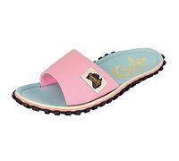 Gumbies Slides - Pantoletten aus recycelten Materialien - stabile Sohle aus wiederverwerteten Autoreifen, atmungsaktives Fußbett aus Canvas-Baumwolle - Gecko, 37