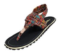 Gumbies Slingbacks - Sandalen aus recycelten Materialien - robuste Sohle aus wiederverwerteten Autoreifen, weiches Fußbett aus Canvas-Baumwolle, bequeme Stoffbänder für idealen Halt - Aboriginal, 43
