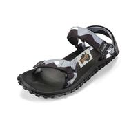 Gumbies Vegane Sandalen Damen und Herren - Scrambler - Nachhaltige Sommerschuhe aus recycelten Materialien - Rutschfeste Sohle aus Kautschuk - Ergonomisches Fußbett - Schwarz und Grau - Gr. 42