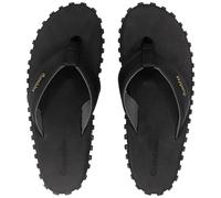 Gumbies Vegovert - Flip Flops aus recycelten Materialien - robuste Sohle aus wiederverwerteten Autoreifen, weiches Fußbett aus EVA und Algenschaum, bequemer Riemen aus veganem Leder - Black, 38