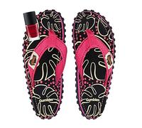 Gumbies Zehentrenner Set- Tropical Black mit dem Nagellack Viva Magenta | Zehentrenner Damen | Sandalen Damen | Badeschlappen | Badelatschen