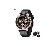 (Gummi Gold Schwarz) 2023 PAGANI DESIGN Uhr Männer Quarz Top Marke Luxus Automatische Datum Armbanduhr