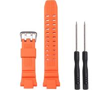 Gummi Silikon Uhrenarmband Kompatibel mit Casio GW-3000B GW-3500B/2500B/2000 G-1500 Herren Sport wasserdichte Ersatz Armband (Orange Silver)