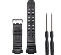 Gummi Silikon Uhrenarmband Kompatibel mit Casio GW-3000B GW-3500B/2500B/2000 G-1500 Herren Sport wasserdichte Ersatz Armband (Black Silver)