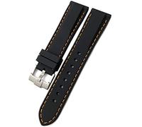 Gummi-Uhrenarmband für Omega Seamaster, weiches wasserdichtes Silikon-Uhrenarmband, 19 mm, 21 mm, 20 mm, 22 mm, 23 mm, 24 mm, Schwarz / Orange, 19 mm