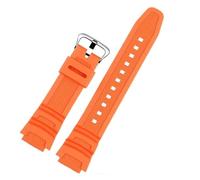 Gummi-Uhrenarmband, kompatibel mit Casio AE-1000W, AQ-S810W, AQ-S800W, AE-1200, W-735H, Silikonband, Herren-Sportuhrenarmband, 18 mm(Orange silver)